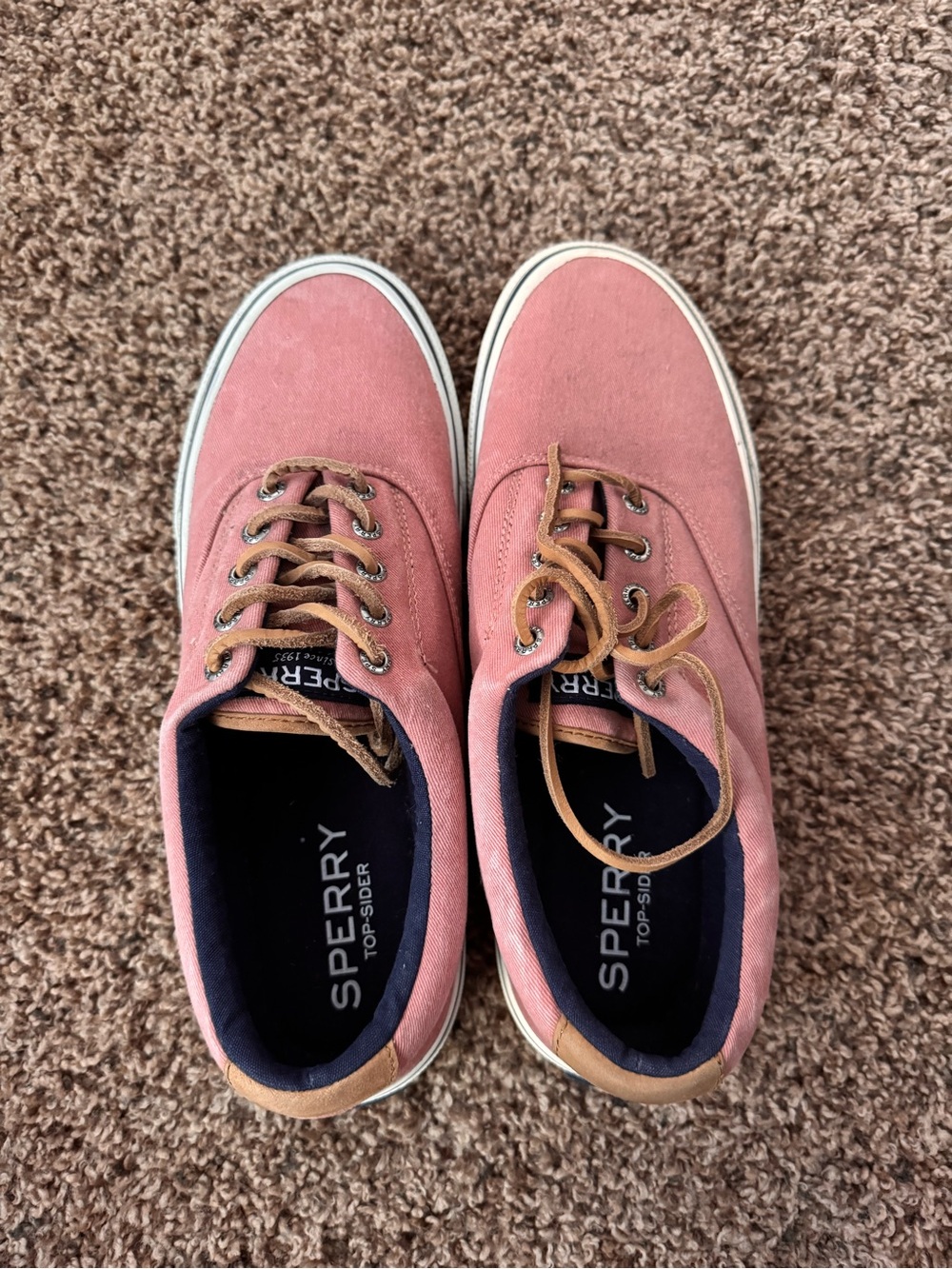 Sperry Men's Rose Canvas Boat Shoes with Tan Accents